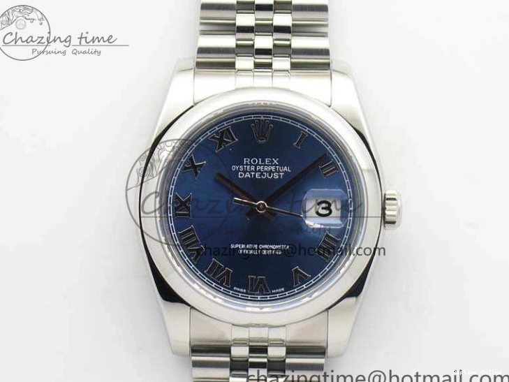 0516 DateJust 36mm SS 116200 ARF 1:1 Best Edition Blue Roman Dial On 904L SS Jubilee Bracelet SA GoodFit 3520